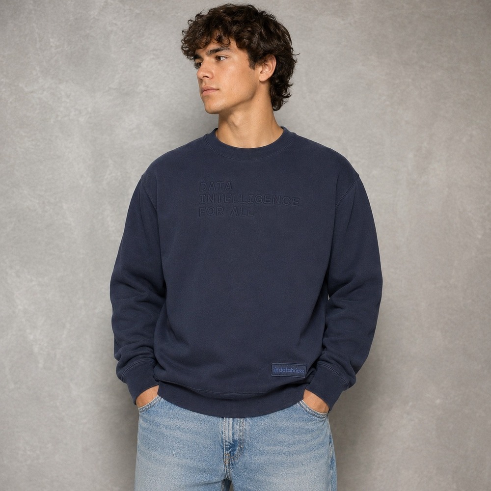 Databricks Sweatshirt Mens Large Navy Blue Data Intelligence Independent Trading